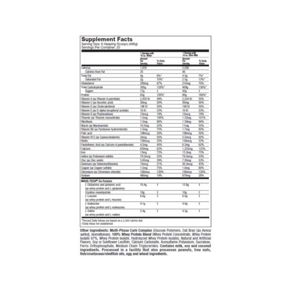 Muscle Tech Mass Tech 02 Proteína Muscle Tech Mass Tech Extreme 2000